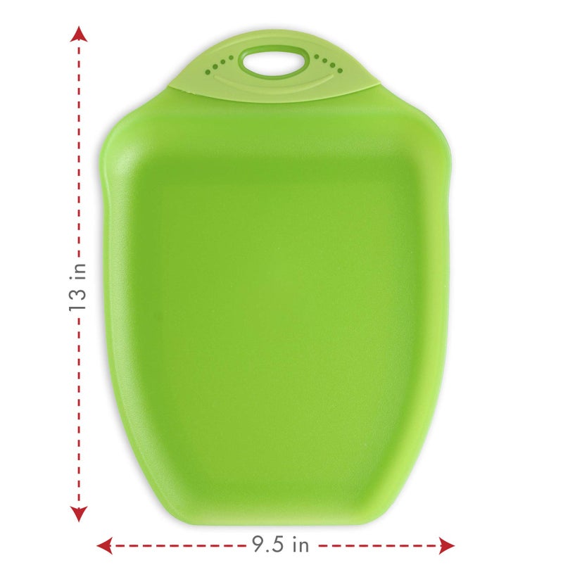 Dexas Chop & Scoop Cutting Board, 9.5 by 13 inches, Solid Green, 322-J383 - Image 2